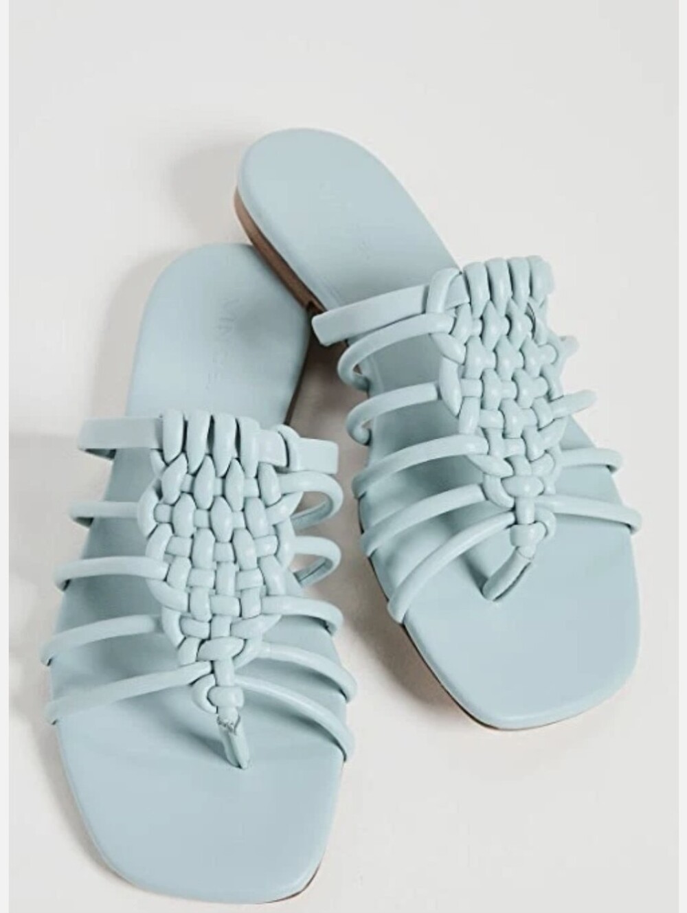 Vince Braided Multi-Strap Slide Sandals - Light Blue